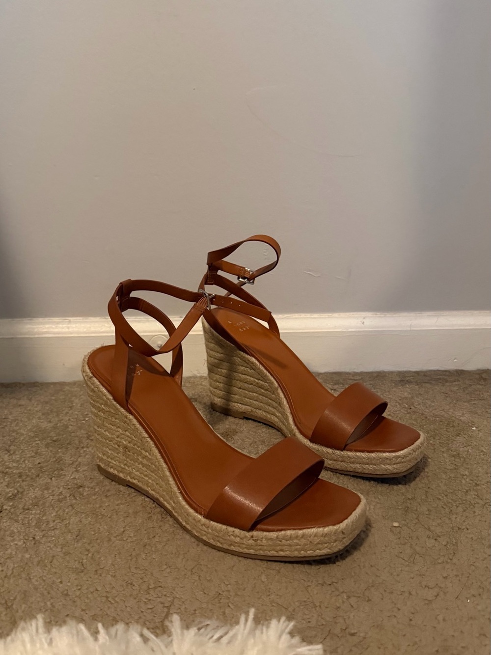 A New Day Women’s Tan Wedge Sandals with Ankle Strap